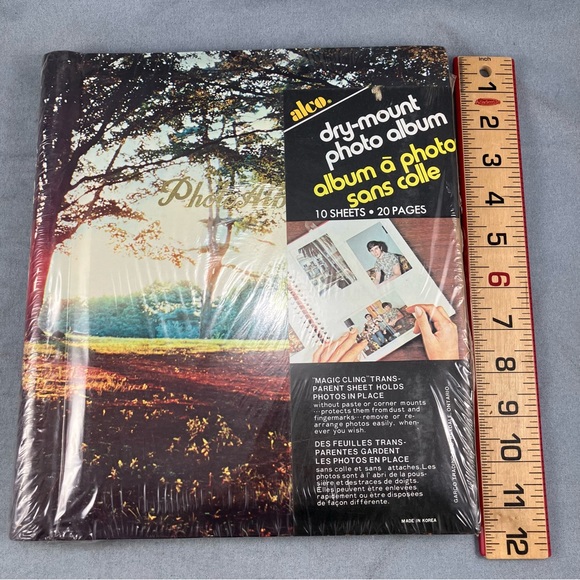 Alco Nature Print Padded Cover Photo Album 10 Magic Cling Self Adhesive Pages - Picture 3 of 4